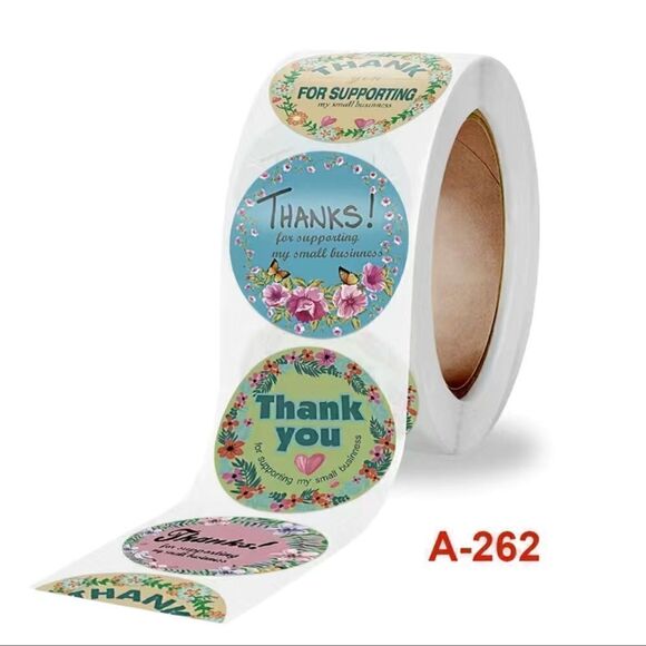 500pcs1 Roll Thank You Stickers For Small Business Circle Flower Bunch - Picture 3 of 5